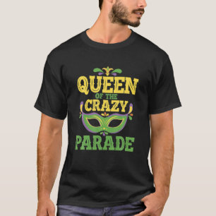 Queen of the Crazy Parade Beads Bling Joker Jester T-Shirt