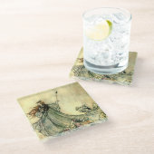 "Queen of the Fairies" von Arthur Rackham Glasuntersetzer (Schrägansicht)