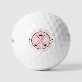 Queen of the Green monogram golfer pink Golfball (Vorderseite)