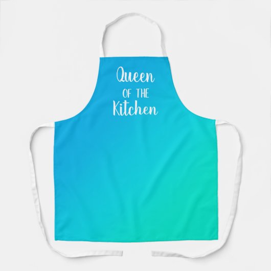 Queen of the Kitchen Blue to Aquamarin Gradient Sc Schürze (Vorderseite)