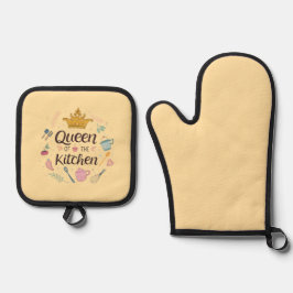 Queen of the Kitchen Charming Design Ofenhandschuh & Topflappen-Set