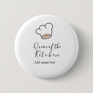 Queen of the kitchen chef cooking add name crown button