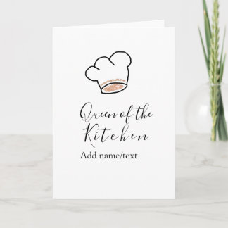 Queen of the kitchen chef cooking add name crown karte