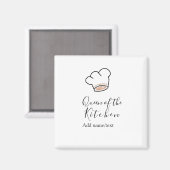 Queen of the kitchen chef cooking add name crown magnet (Vorderseite/Rückseite)