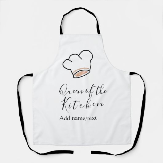 Queen of the kitchen chef cooking add name crown schürze (Vorderseite)