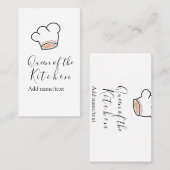 Queen of the kitchen chef cooking add name crown visitenkarte (Vorne/Hinten)