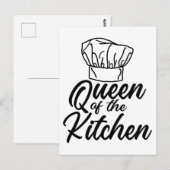 Queen Of The Kitchen Cooking Lover Funny Chef Postkarte (Vorne/Hinten)