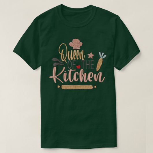 queen of the kitchen cooking master chef hat cook T-Shirt (Design vorne)