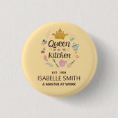 Queen of the Kitchen Custom Name Design Button (Vorderseite)