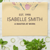 Queen of the Kitchen Custom Name Design Geschirrtuch (Gefaltet)