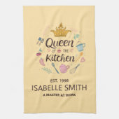 Queen of the Kitchen Custom Name Design Geschirrtuch (Vertikal)