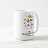 Queen of the Kitchen Custom Name Design Kaffeetasse (VorderseiteRechts)