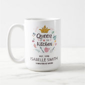 Queen of the Kitchen Custom Name Design Kaffeetasse (Links)