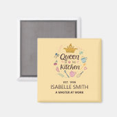 Queen of the Kitchen Custom Name Design Magnet (Vorderseite/Rückseite)
