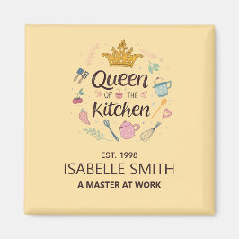 Queen of the Kitchen Custom Name Design Magnet
