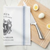 Queen of the Kitchen Customized Name Monogram Geschirrtuch (Viertel Falte)