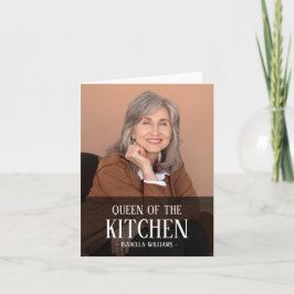 Queen of the Kitchen Editable Photo Name Design Feiertagskarte