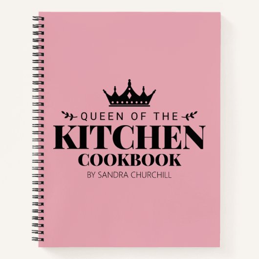Queen of The Kitchen Kochbook Rezept Personalisier Notizblock (Vorderseite)
