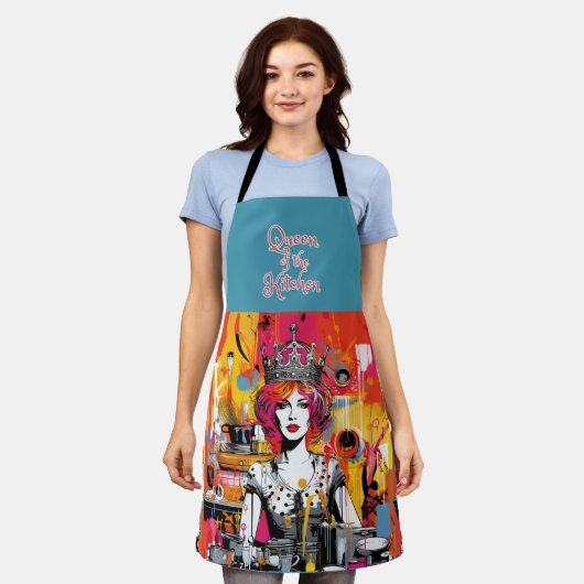 Queen of the Kitchen" Pop Art Schürze (Getragen)