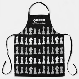 Queen of the Kitchen Schach Schwarz-weißes Muster  Schürze