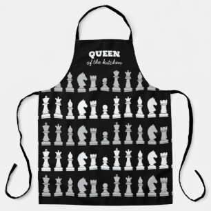 Queen of the Kitchen Schach Schwarz-weißes Muster  Schürze