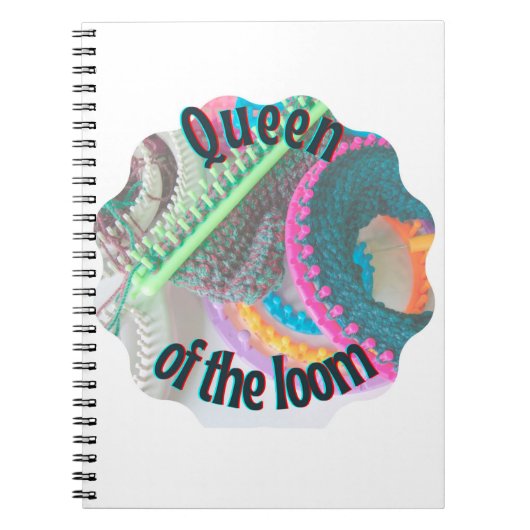 Queen of the Loom Spiral Foto Notebook Notizblock (Vorderseite)