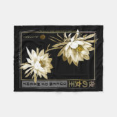 Queen Of The Night Moonflower Ephyllum Japanese Fl Fleecedecke (Vorderseite (Horizontal))