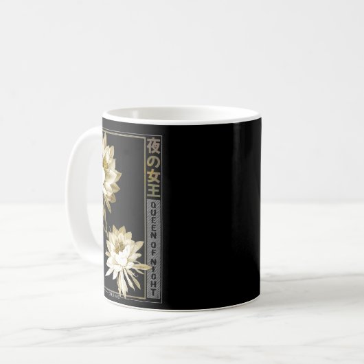 Queen Of The Night Moonflower Ephyllum Japanese Fl Kaffeetasse (Vorderseite Links)