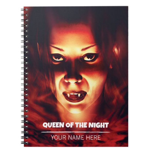 Queen of the Night. Vampire woman Notizblock (Vorderseite)