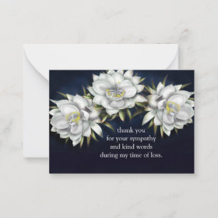 Queen of the Night White Blume Danke Mitteilungskarte