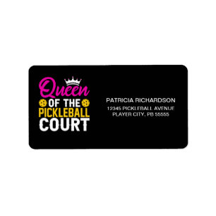 Queen of the Pickleball Court Address Label Adressaufkleber