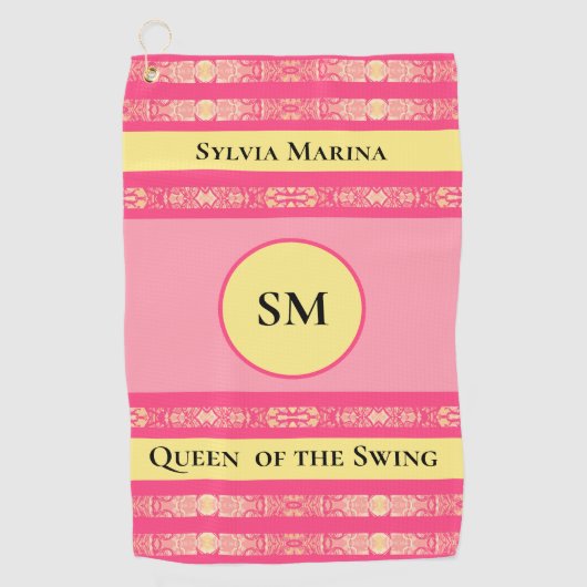 Queen of the Swing Pink Golfhandtuch (Vorderseite)