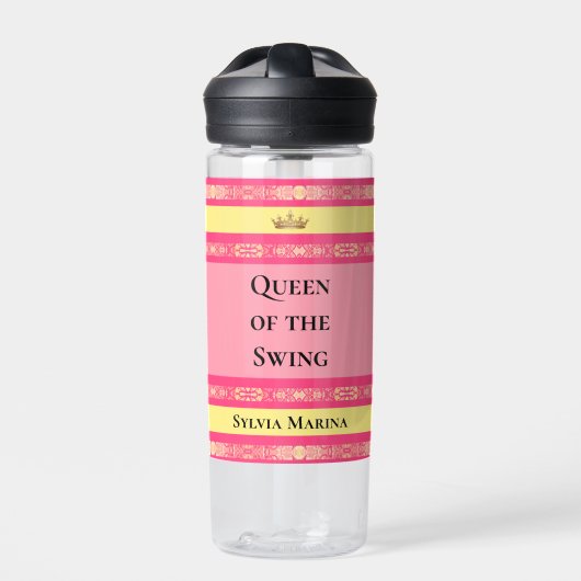 Queen of the Swing Pink Trinkflasche (Vorderseite)