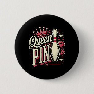 Queen Pin Hemd Bowler Bowling Liga Für Bowling  Button
