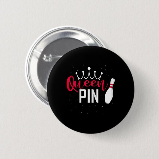 Queen Pin Shirt Bowler Bowling League For Bowling Button (Vorne & Hinten)
