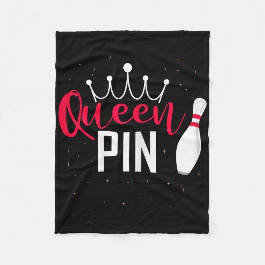 Queen Pin Shirt Bowler Bowling League For Bowling  Fleecedecke (Vorderseite)