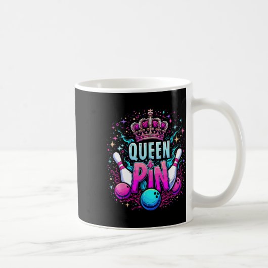 Queen Pin Shirt Bowler Bowling League For Bowling Kaffeetasse (Rechts)