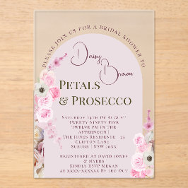 Queen Pink Floral Arch Summer Brautparty Acryleinladungen