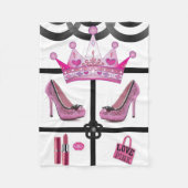 Queen pink weiße Fleecedecke (Vorderseite)