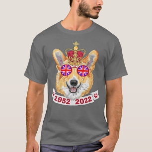 Queen Platinum Jubilee Tshirt, queens Royal Corgi  T-Shirt