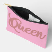 Queen Rose Gold Calligraphy Design Zubehörtasche (Offen)