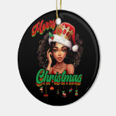 Queen Santa Claus American African Christmas Women Keramik Ornament (Links)