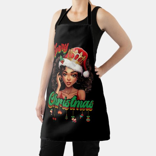 Queen Santa Claus American African Christmas Women Schürze (InSitu)