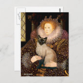 Queen-Siegel Point Siamese Cat Postkarte (Vorne/Hinten)