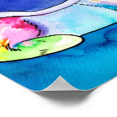 Queen Splooty Rainbow Corgi Poster (Ecke)