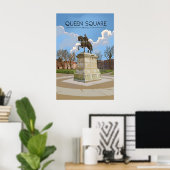 Queen Square Bristol Reiseplakat Poster (Heimbüro)