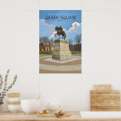 Queen Square Bristol Reiseplakat Poster (Küche)