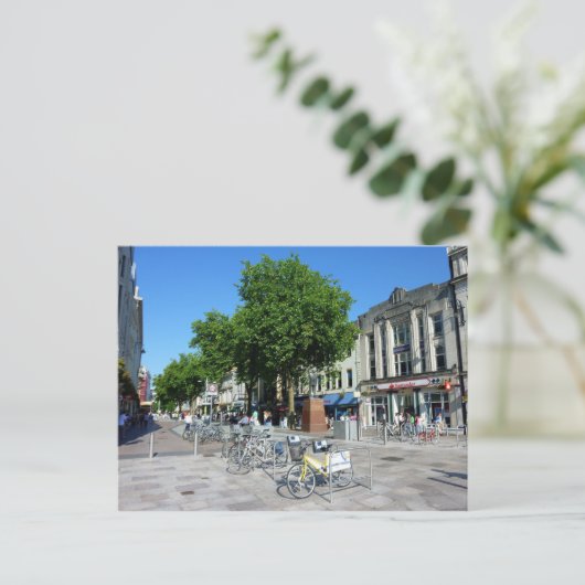 Queen Street Cardiff Postkarte (Stehend Vorderseite)