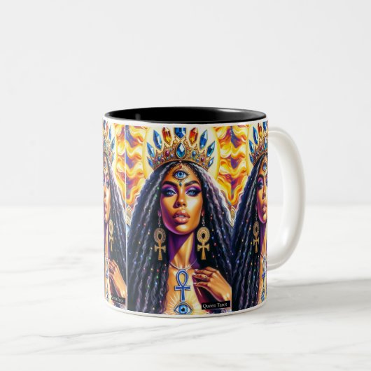 Queen Tarot Tasse (VorderseiteRechts)
