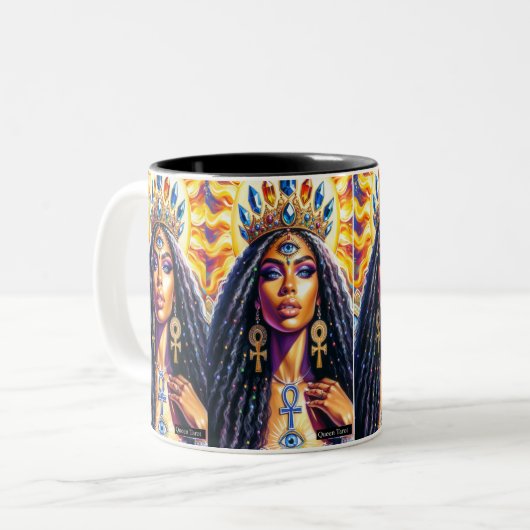 Queen Tarot Tasse (Vorderseite Links)